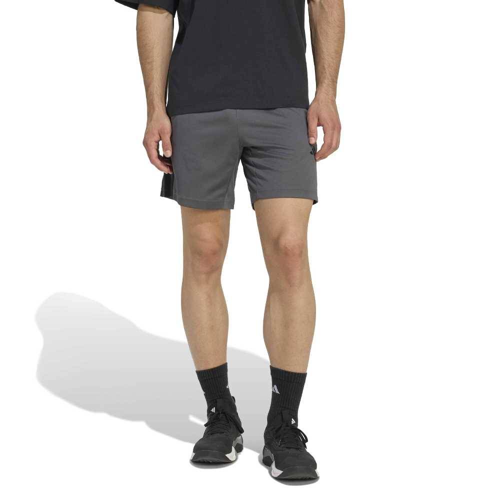 ADIDAS M WORKOUT ESSENTIALS BASE 3-STRIPES PIQUE 7 INCH SHORTS