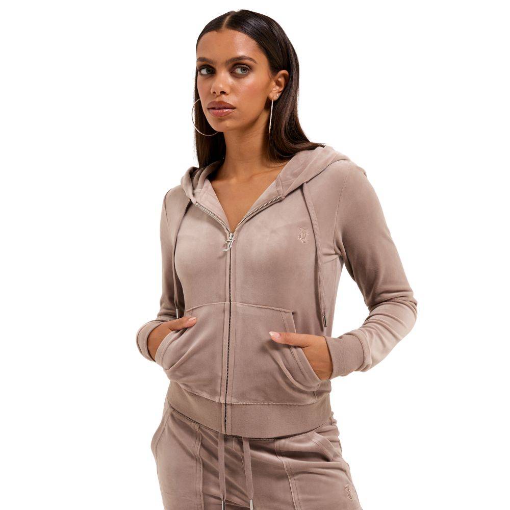 JUICY COUTURE ROBERTSON CLASSIC VELOUR ZIP HOODIE