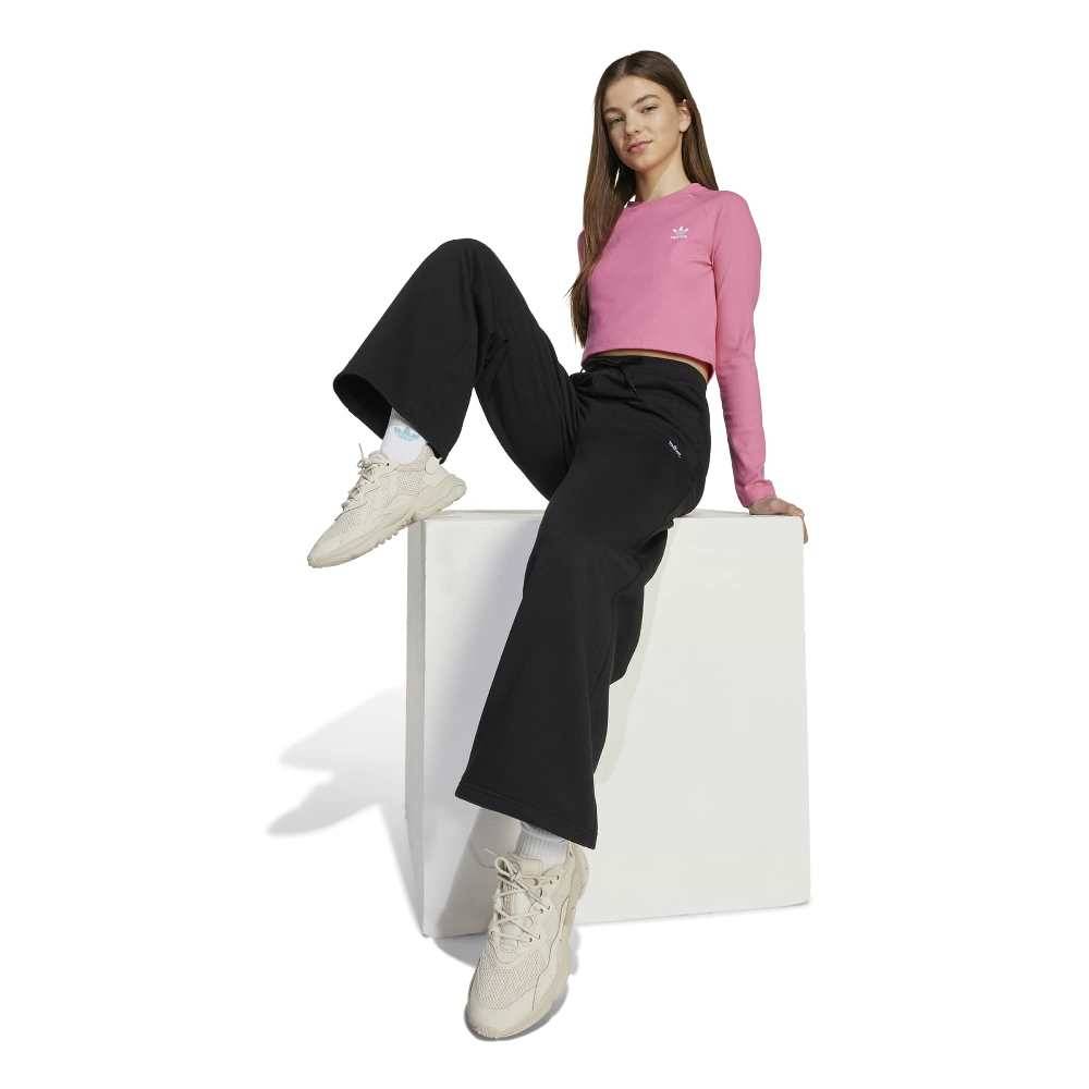 ADIDAS ORIGINALS GIRLS RIB CROP LONGSLEEVE TEE
