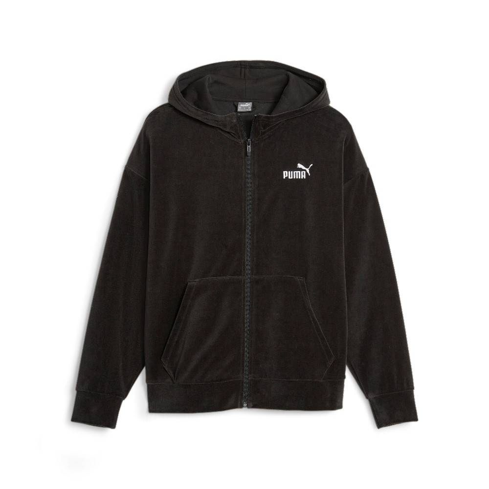 PUMA ESS ELEVATED VELOUR FULL-ZIP HOODIE