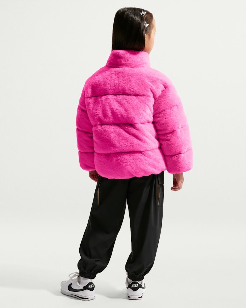 NIKE LITTLE KIDS QUILTED FAUX FUR JKT