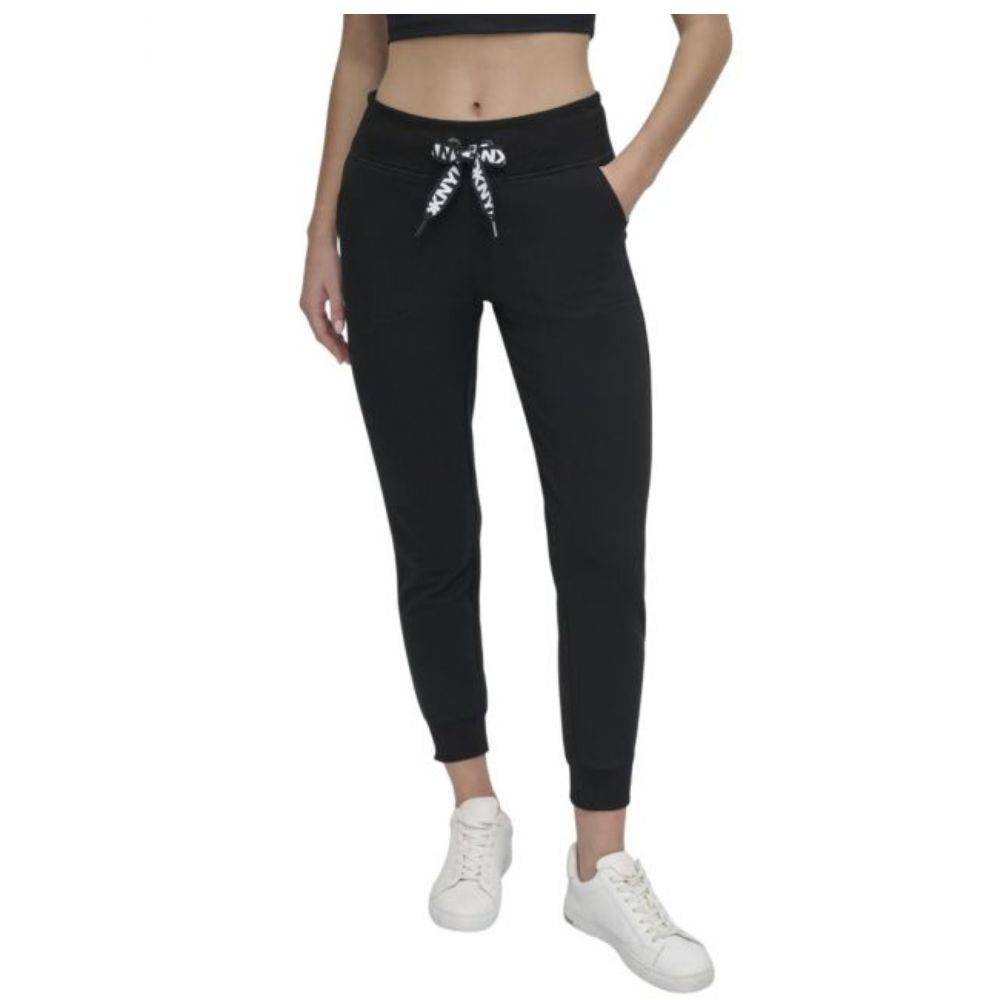 DKNY HIGH-RISE LOGO DRAWSTRING JOGGER