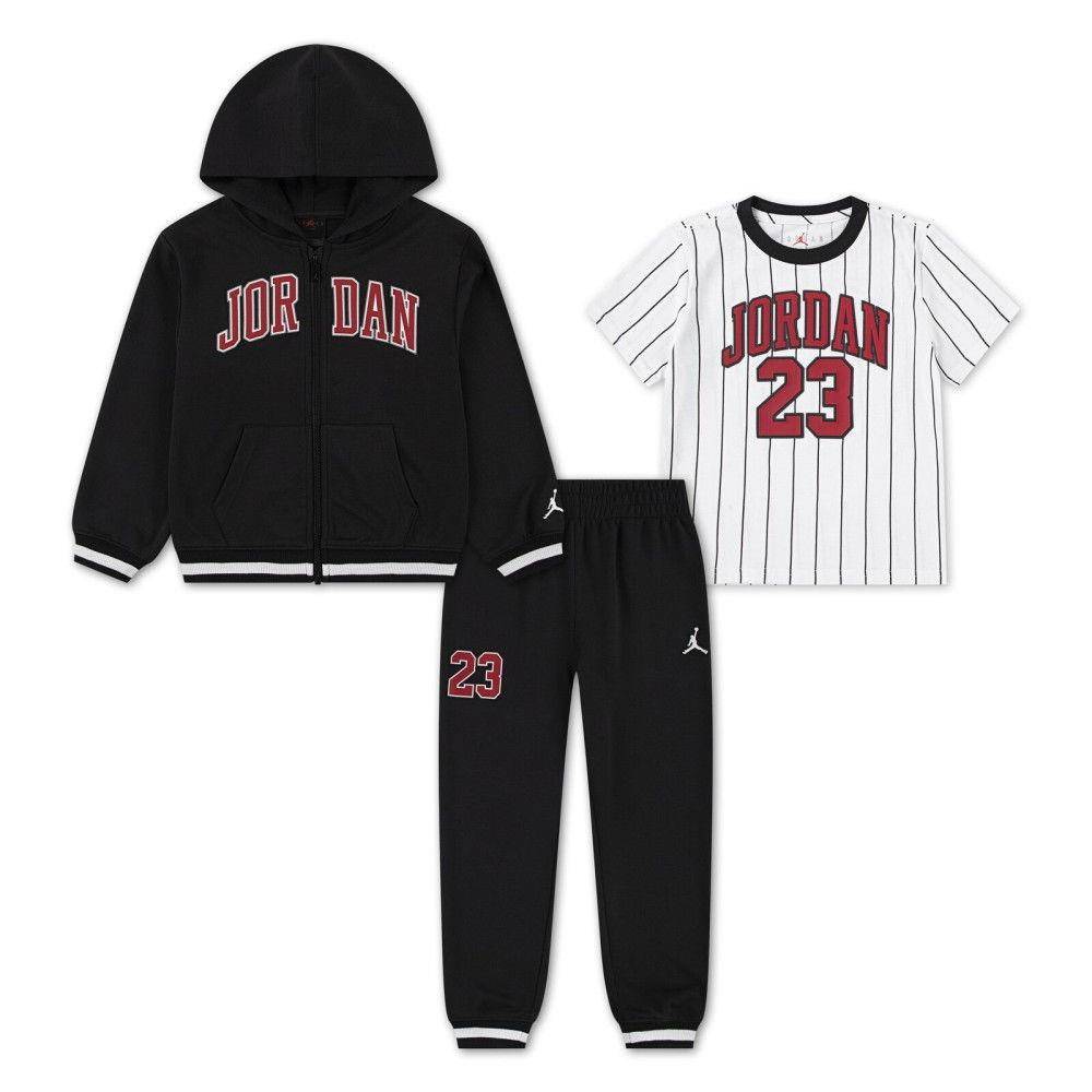 NIKE JORDAN LITTLE KIDS MJ JERSEY FZ FT SET