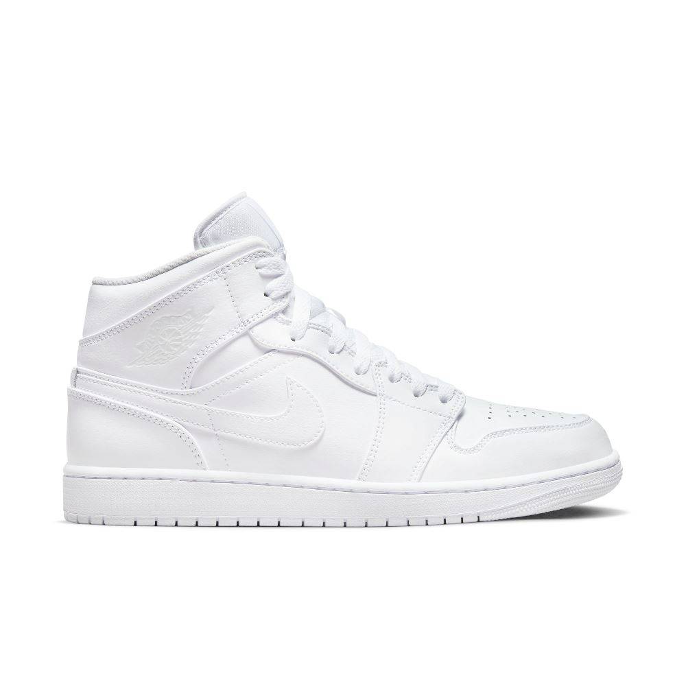 NIKE JORDAN 1 MID TRIPLE WHITE