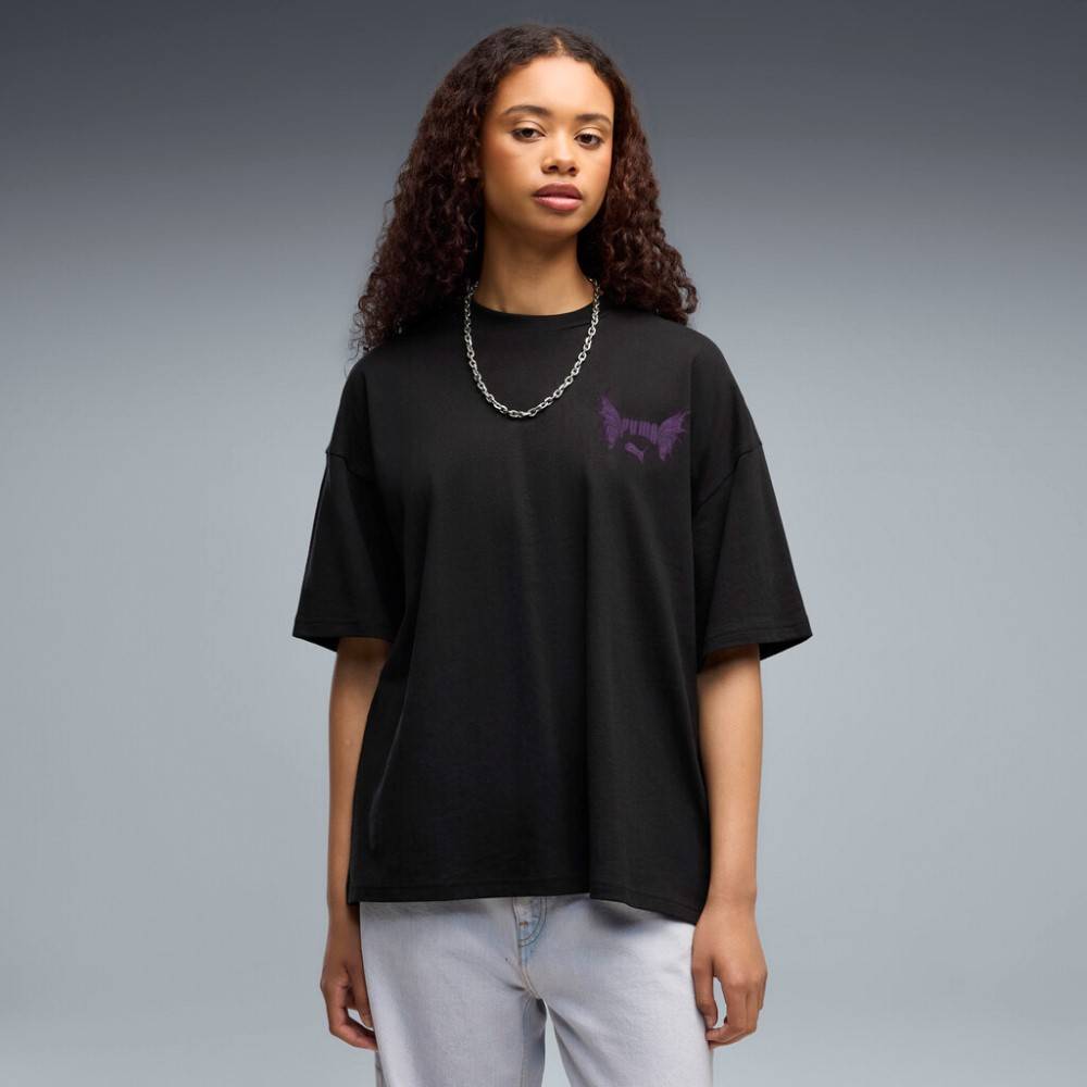 PUMA STREET GLAM OVERSIZED BEDAZZLED GRAPHIC TEE