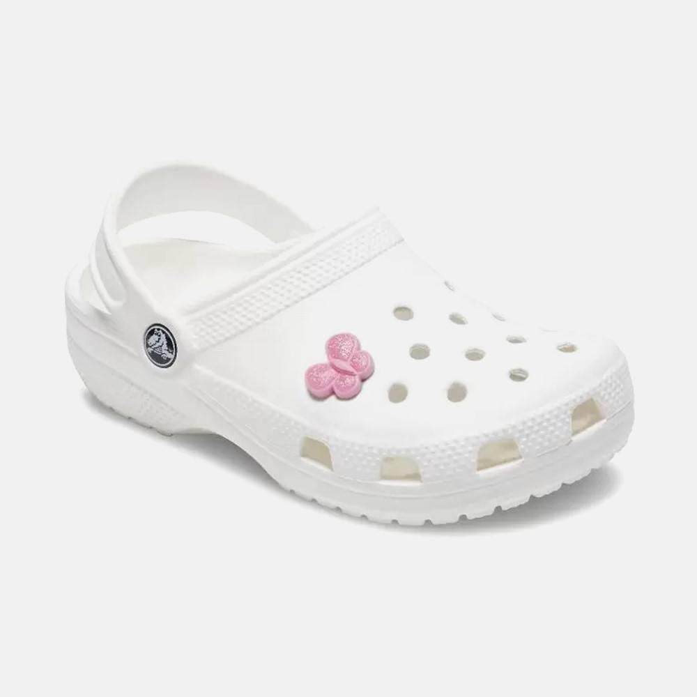 CROCS TINY PINK GLITTER BUTTERFLY JIBBITZ