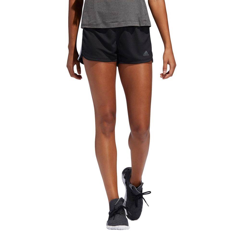 ADIDAS WOMENS PACER 3-STRIPES KNIT SHORTS