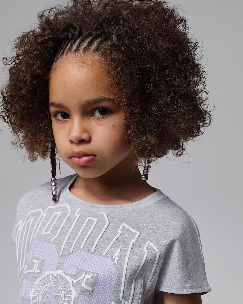 NIKE JORDAN LITTLE GIRLS BOXY TEE BIKE SHORT SET