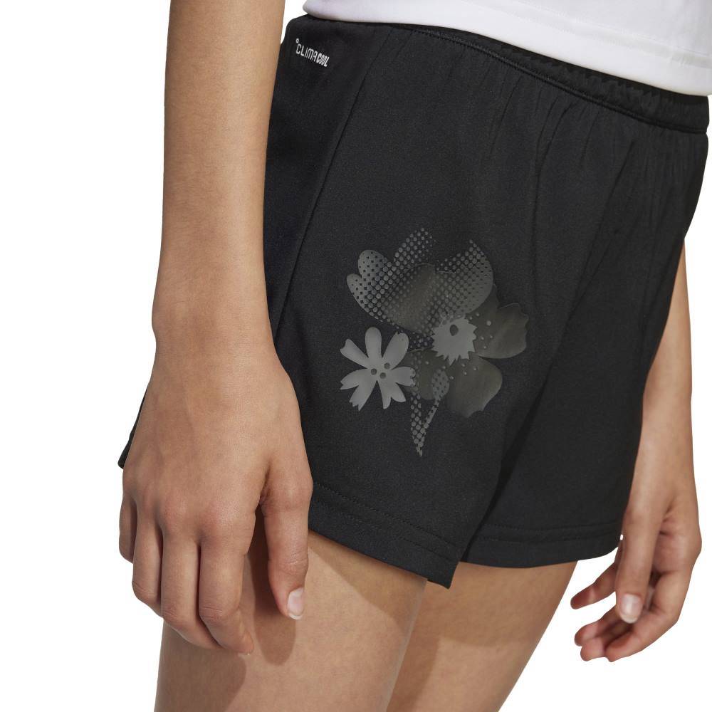 ADIDAS GIRLS TRAIN ESSENTIALS FLOWER PRINT SHORT