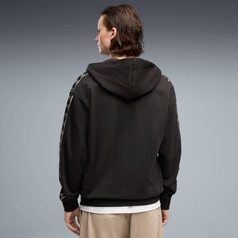PUMA ESS ELEVATED TAPE RELAXED FULL-ZIP HOODIE FL