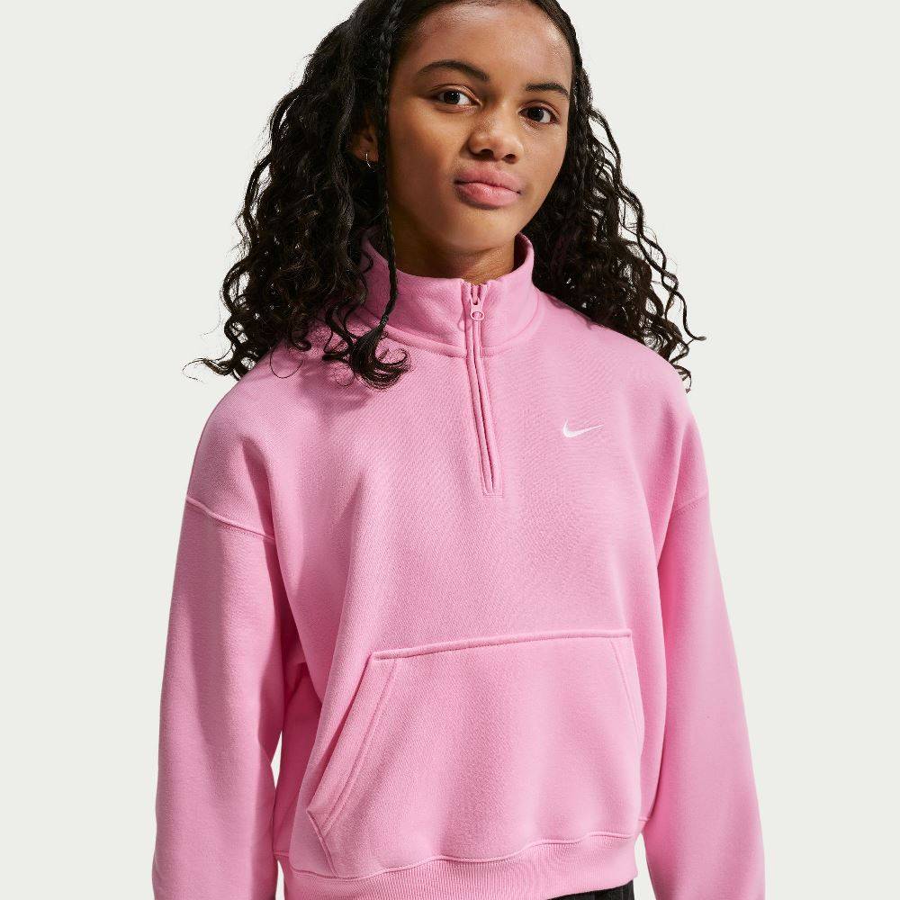 NIKE STUDIO GIRLS OVERSIZED 1/4 ZIP TOP
