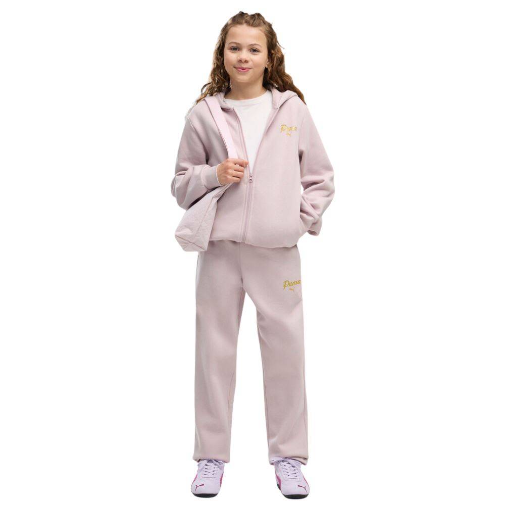 PUMA ESS SCRIPT GLITTER FULL-ZIP SWEAT SUIT FL G