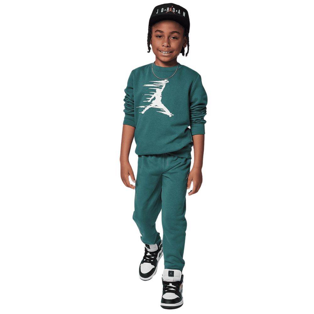 NIKE JORDAN LITTLE KIDS MJ FLIGHT MVP HBR FLEECE CREW SET