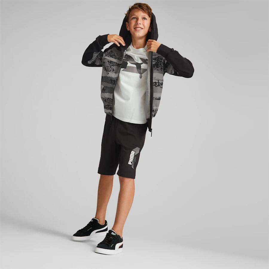 PUMA ALPHA YOUTH FULL-ZIP FLEECE HOODIE