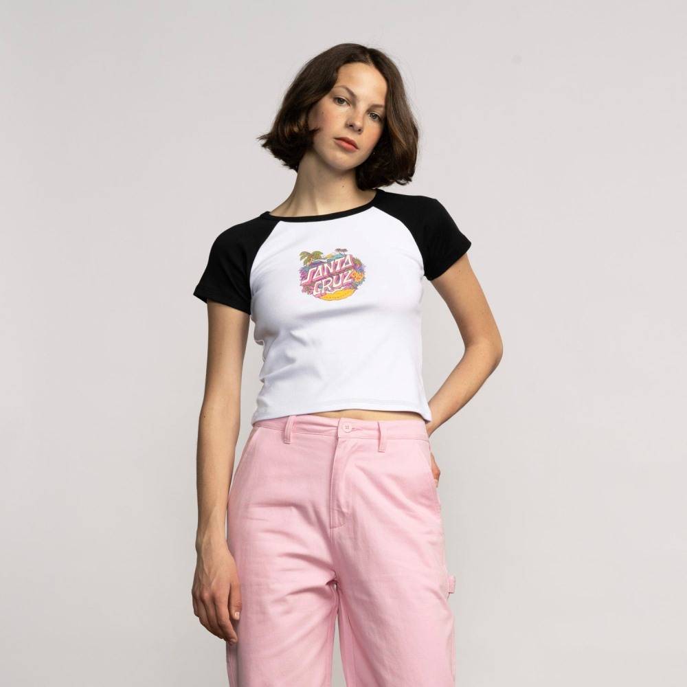 SANTA CRUZ ALOHA DOT FRONT RAGLAN T-SHIRT