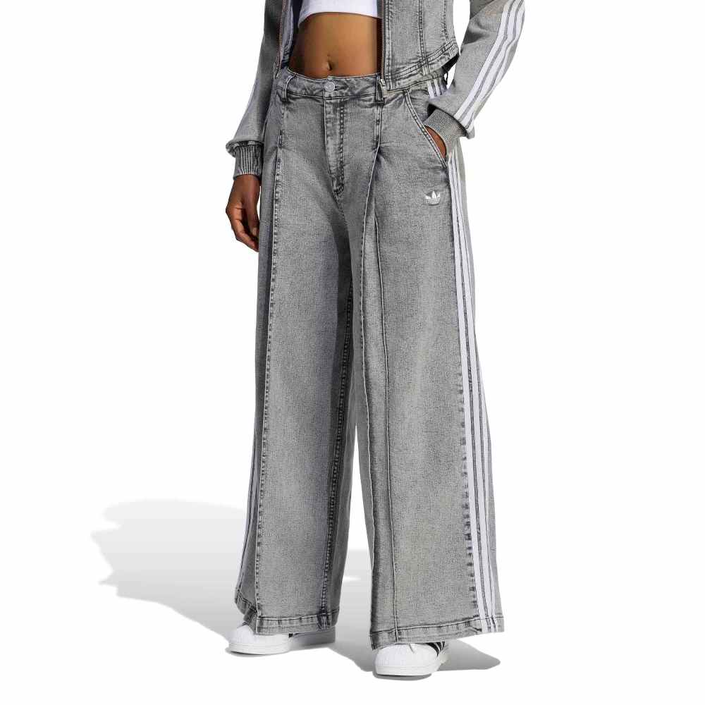 ADIDAS ORIGINALS BADIGIRL DENIM PLEATS WIDE LEG PANTS