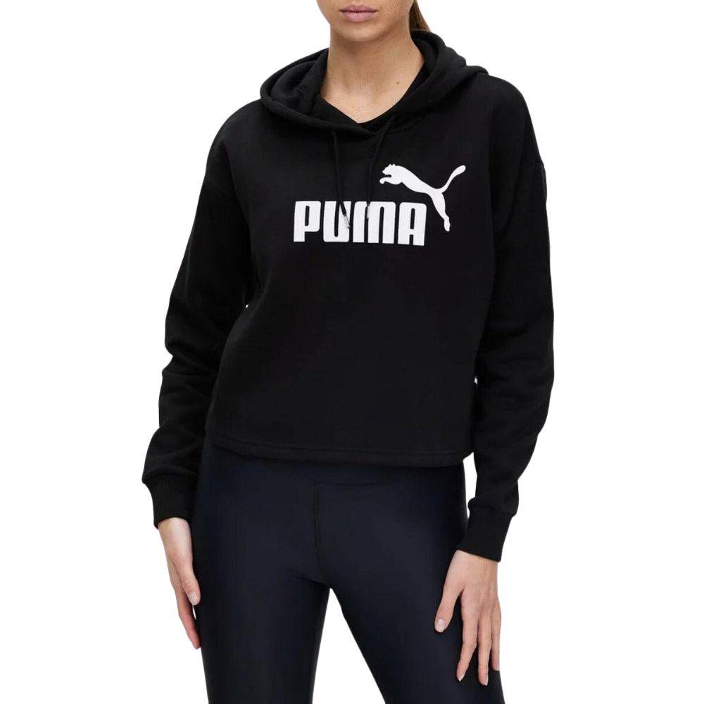 PUMA ESSENTIALS WOMENS CROPPED LOGO HOODIE