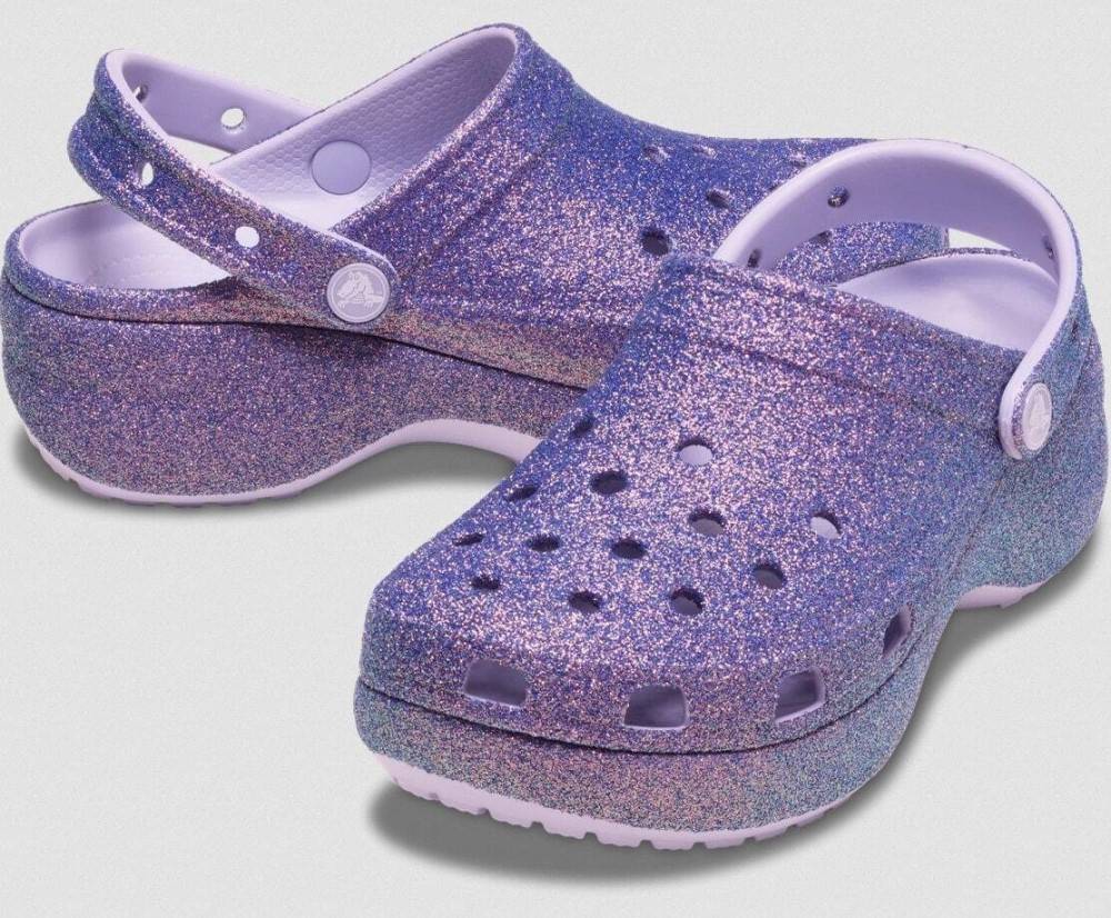 CROCS PLATFORM IRIDISCENT GLITTER CLOG