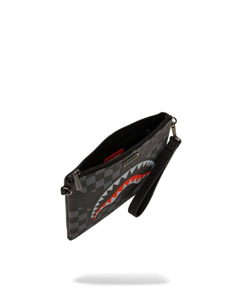 SPRAYGROUND 4AM RED SHARK CROSSOVER CLUTCH