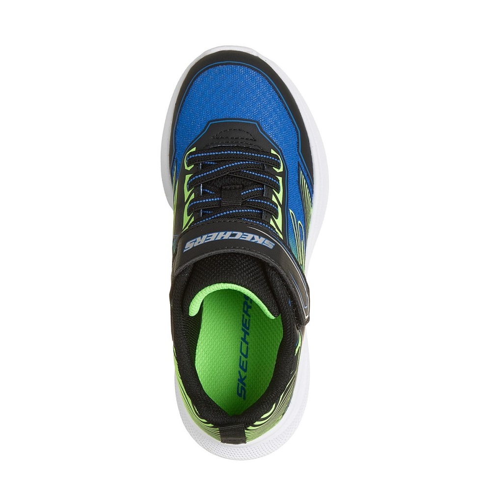 SKECHERS BOYS MICROSPEC VELOCITY - LIGHTWEIGHT GORE & STRAP SNEAKER