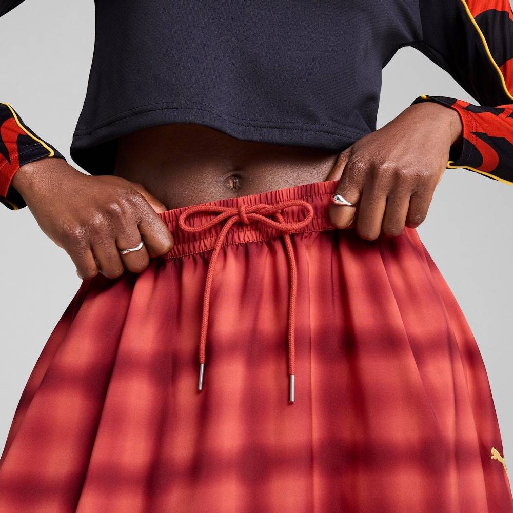 PUMA WARDROBE ESS ROAD TO UNITY WOVEN MIDI AOP PLEATED SKIRT