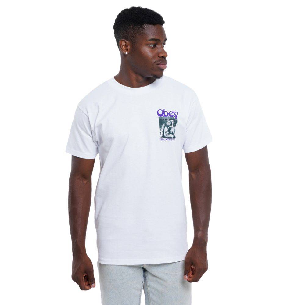 OBEY STOP WORRY NOW TEE