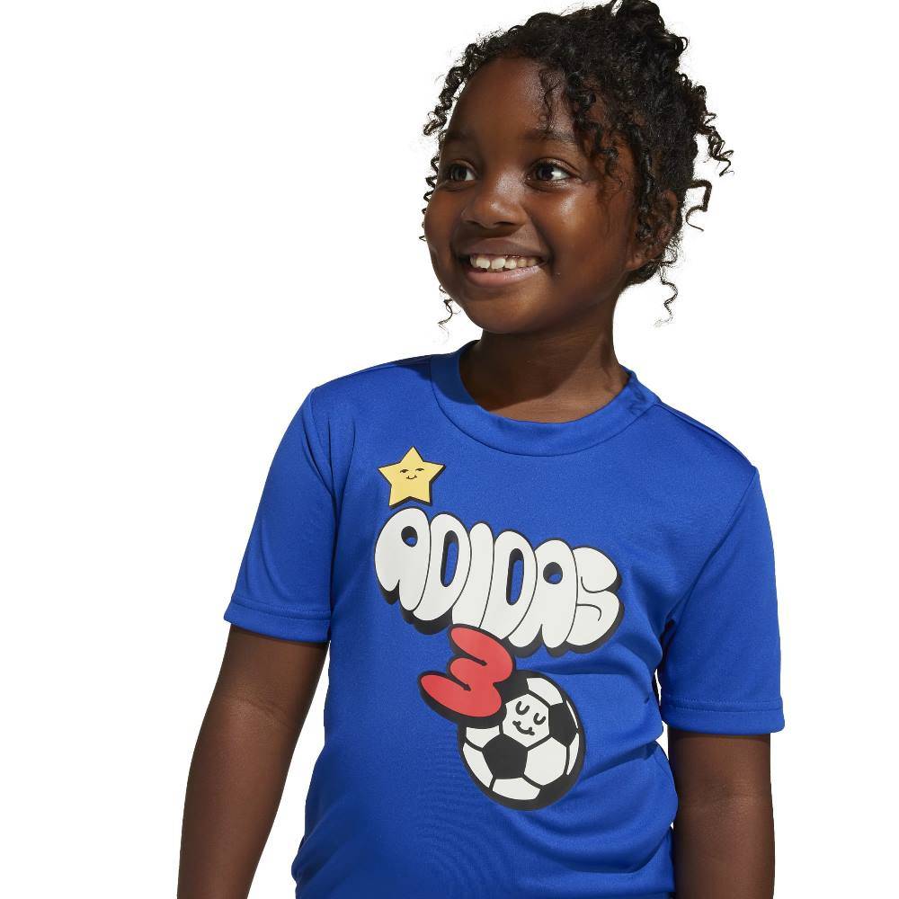 ADIDAS LITTLE KIDS TRAIN ESSENTIALS FUN PRINT SPORTS SET
