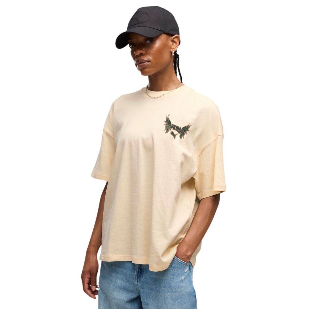 PUMA STREET GLAM OVERSIZED BEDAZZLED GRAPHIC TEE