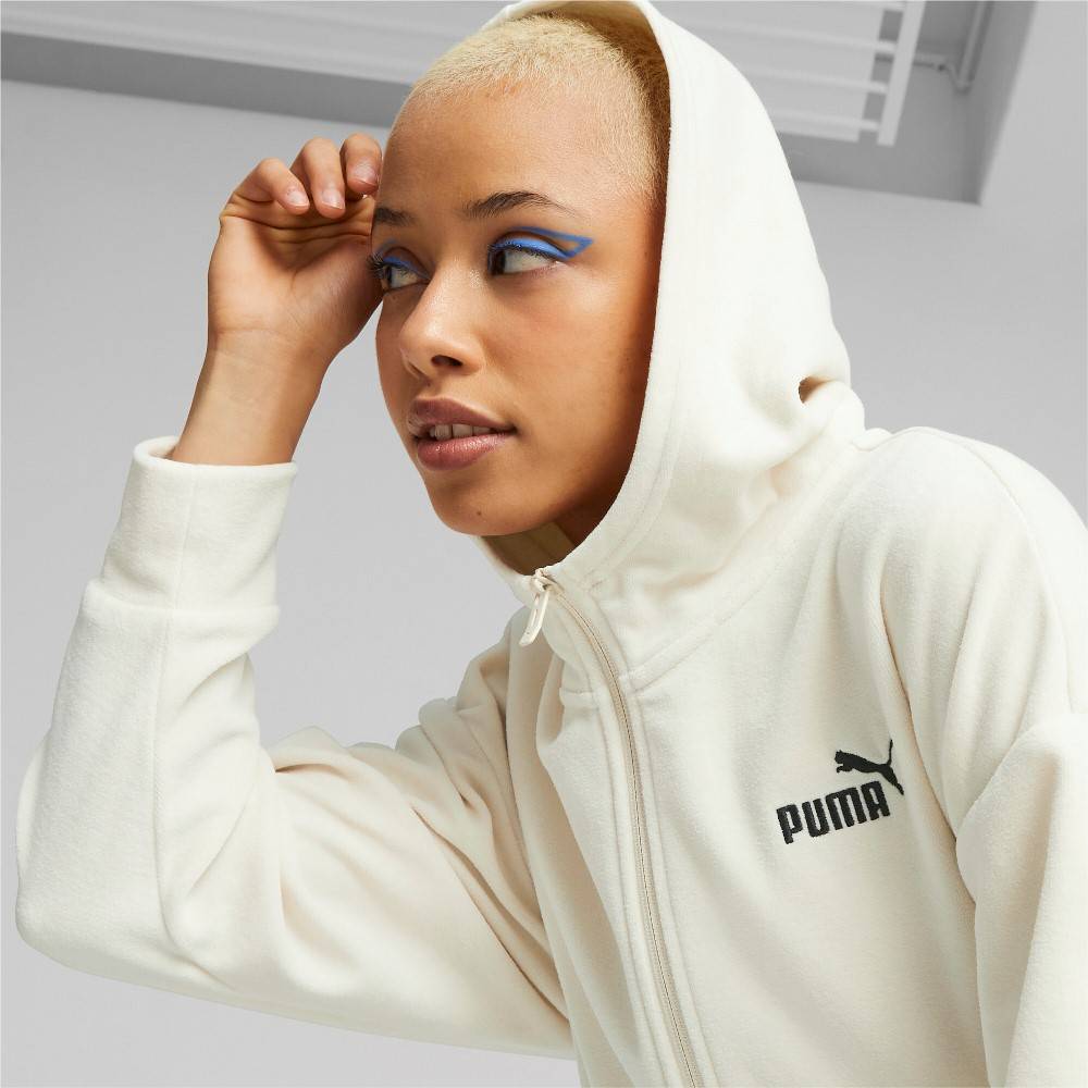 PUMA ESS ELEVATED VELOUR FULL-ZIP HOODIE