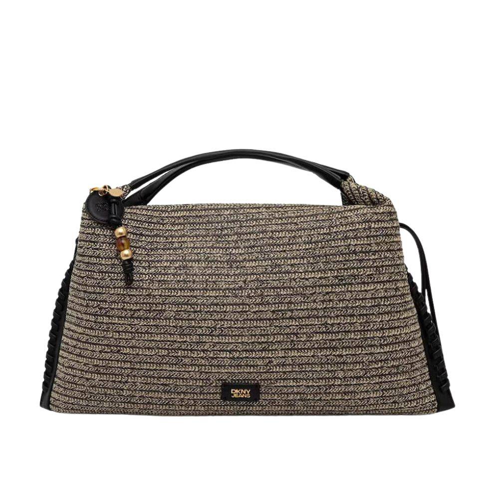 DKNY ROCCO LARGE HOBO CROCHET RAFFIA BAG