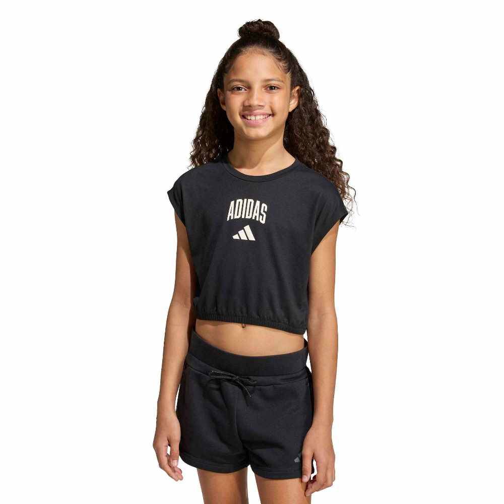 ADIDAS GIRLS SEASONALS COLLEGIATE TYPOGRAPHY T-SHIRT