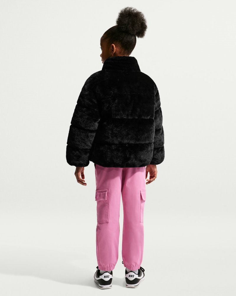 NIKE LITTLE KIDS QUILTED FAUX FUR JKT