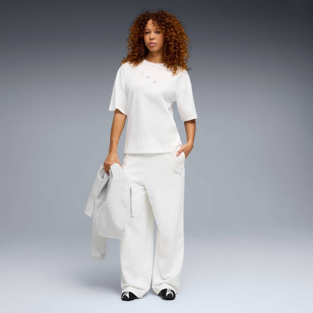 PUMA ESS GRAPHICS LEO LUXE BEDAZZLED OVERSIZED TEE