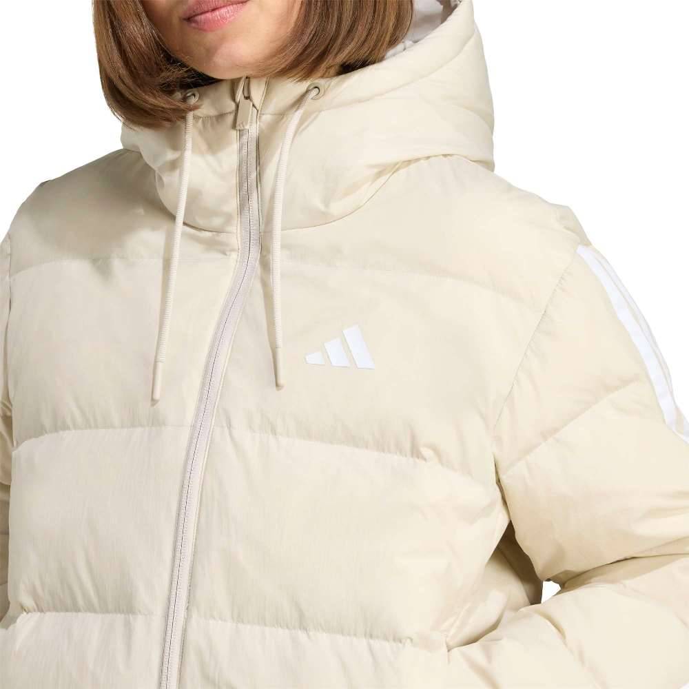 ADIDAS ESSENTIALS CLIMAWARM 3 STRIPES PUFFER DOWN HOODED JACKETS