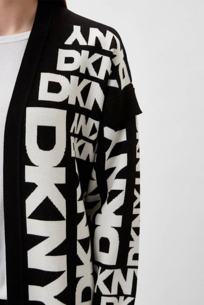 DKNY L/S OPEN FRONT EXPLODED SWEATER