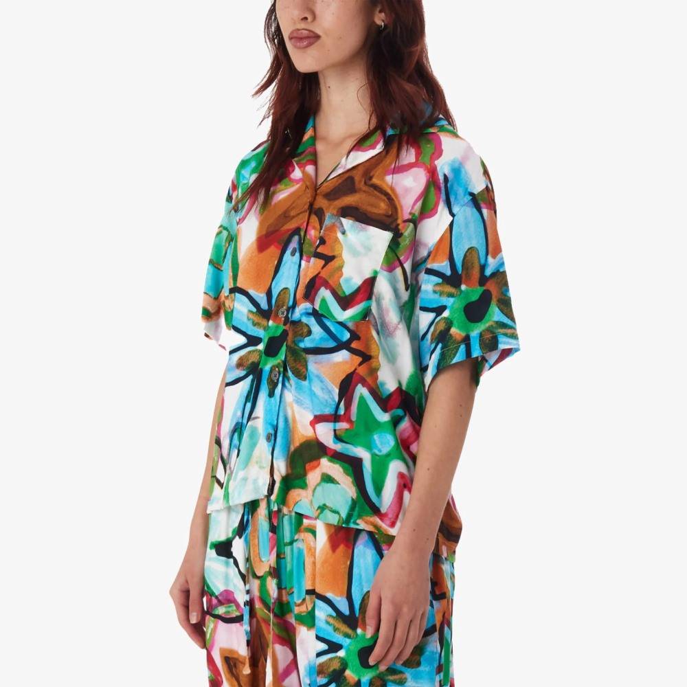 OBEY MARKER DRAWN FLOWER SHIRT
