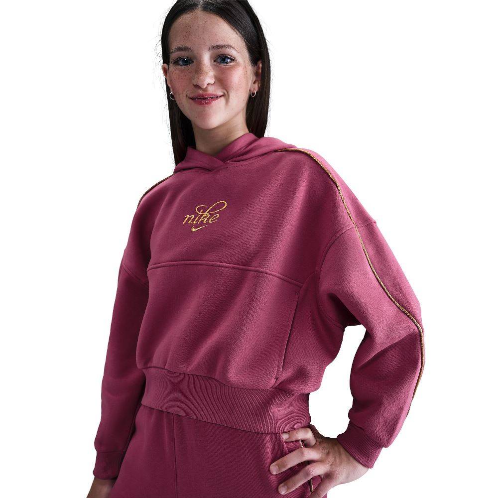 NIKE NSW GIRLS CLUB BOXY HOODIE SHINE