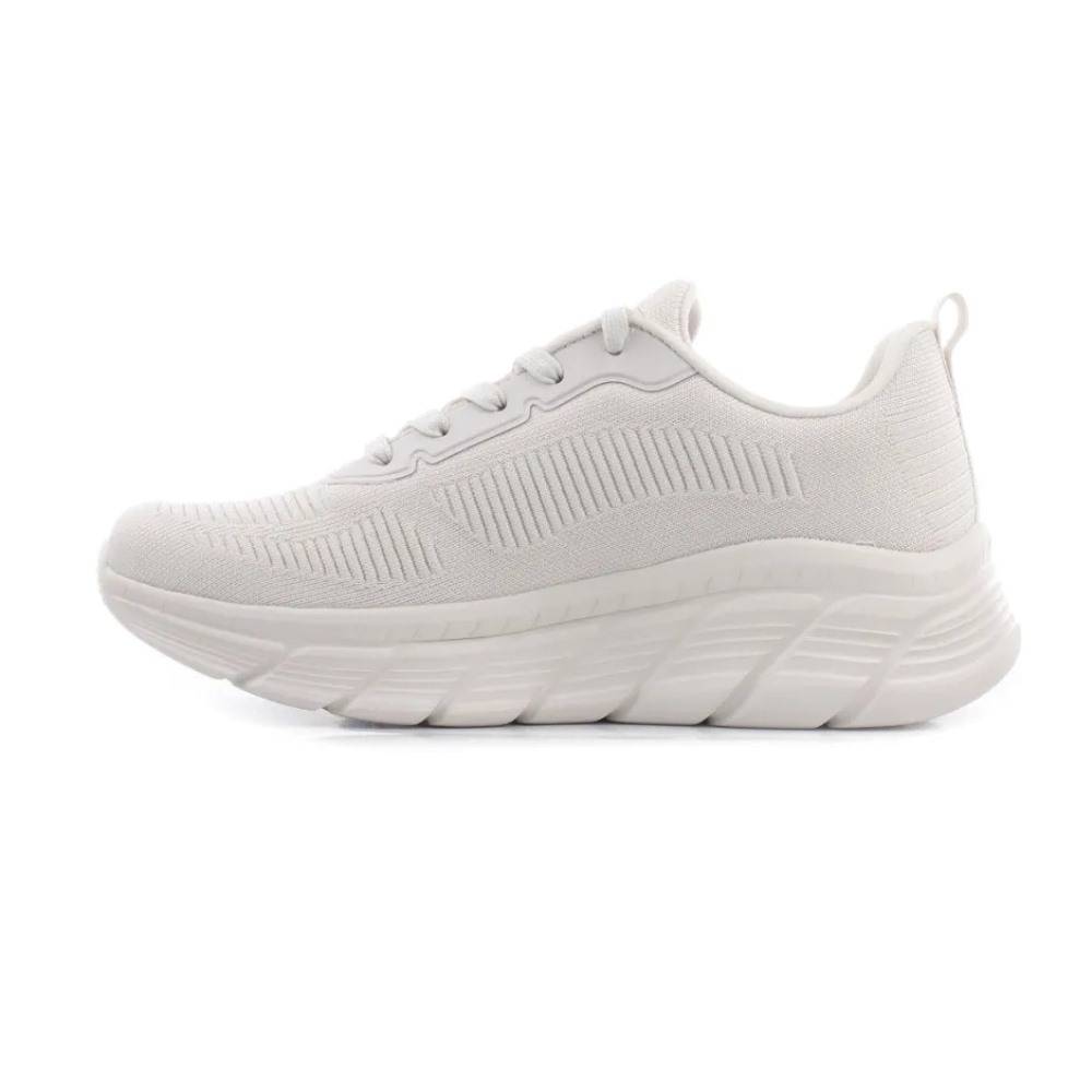 SKECHERS BOBS B FLEX HI - ENGINEERED KNIT FASHION LACE UP SNEAKER