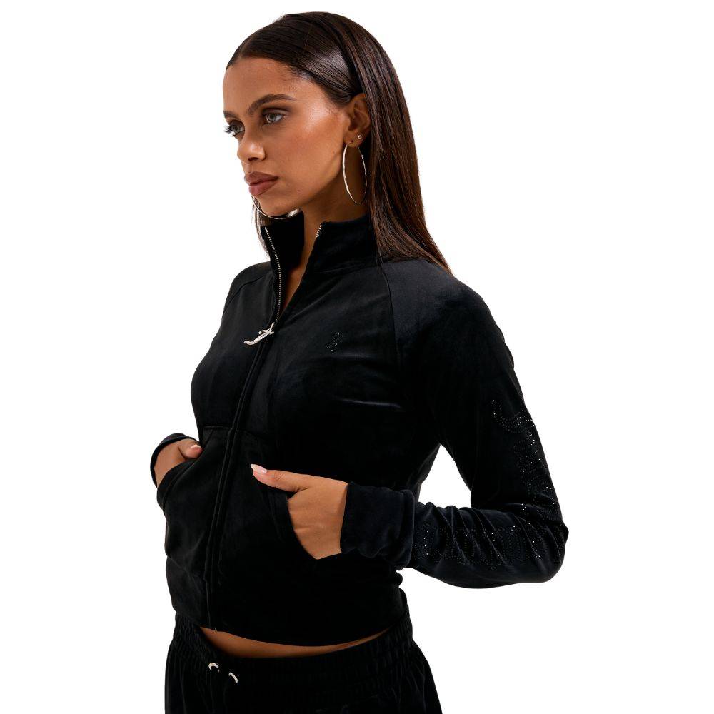 JUICY COUTURE CLASSIC VELOUR FUNNEL NECK TRACKTOP