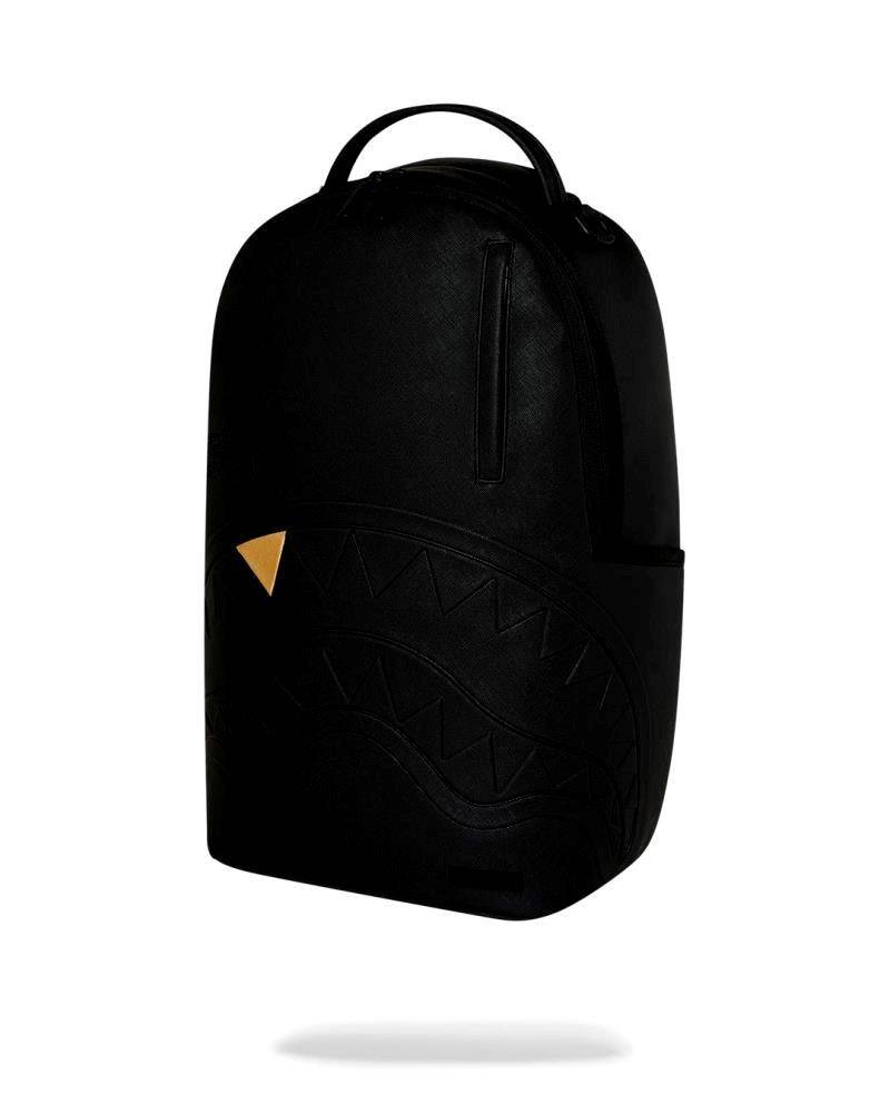 SPRAYGROUND BLACKED OUT EMBOSSED GOLD TOOTH DLXSV BACKPACK