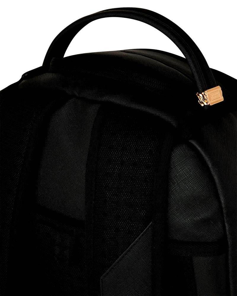 SPRAYGROUND BLACKED OUT EMBOSSED GOLD TOOTH DLXSV BACKPACK