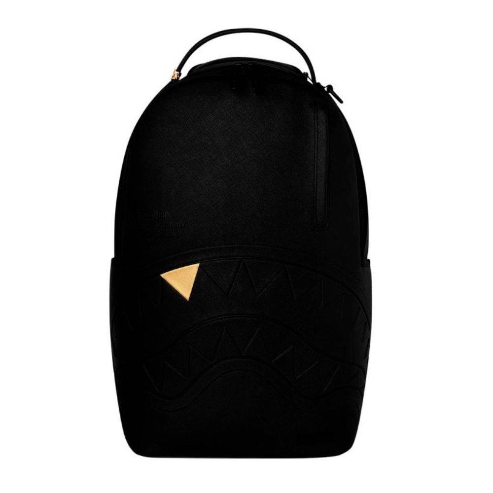 SPRAYGROUND BLACKED OUT EMBOSSED GOLD TOOTH DLXSV BACKPACK