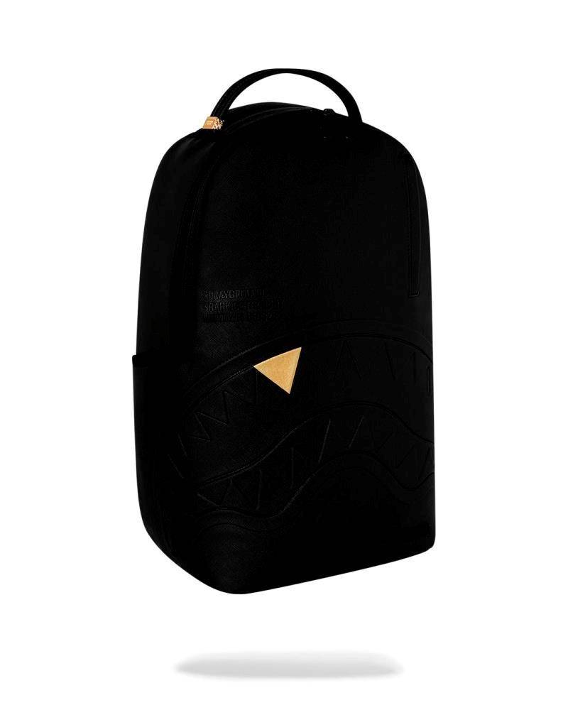 SPRAYGROUND BLACKED OUT EMBOSSED GOLD TOOTH DLXSV BACKPACK